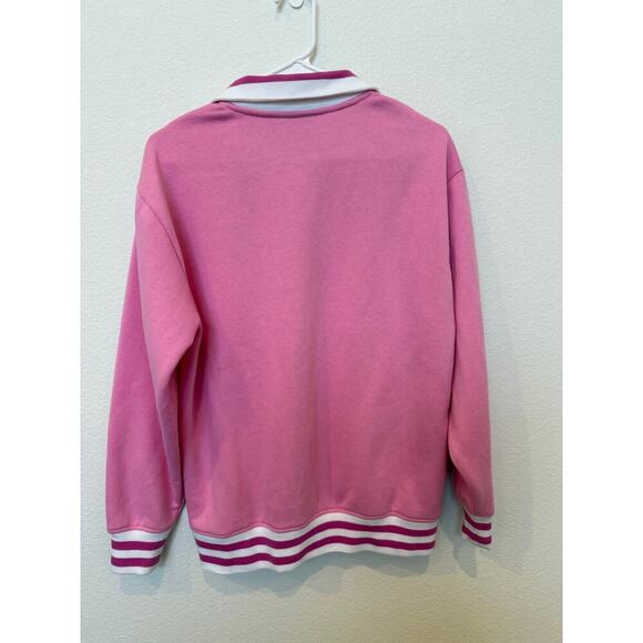 Barbie 1/4 Zip Sweatshirt Pink Medium - Picture 5 of 7
